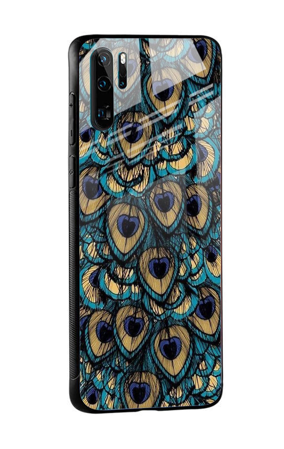 Peacock Feathers Glass case for Huawei P40 Pro