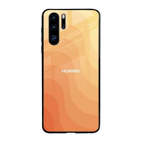 Orange Curve Pattern Huawei P30 Pro Glass Back Cover Online