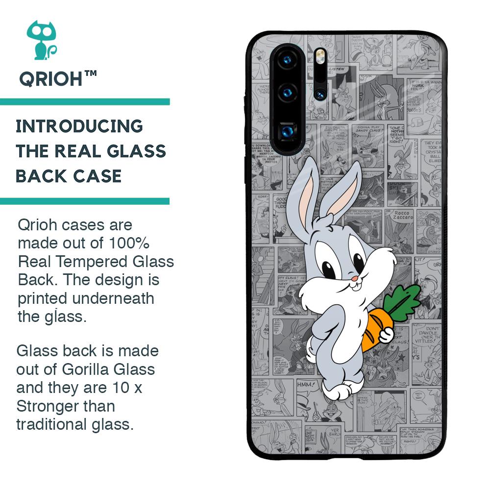Cute Baby Bunny Glass Case for Huawei P30 Pro
