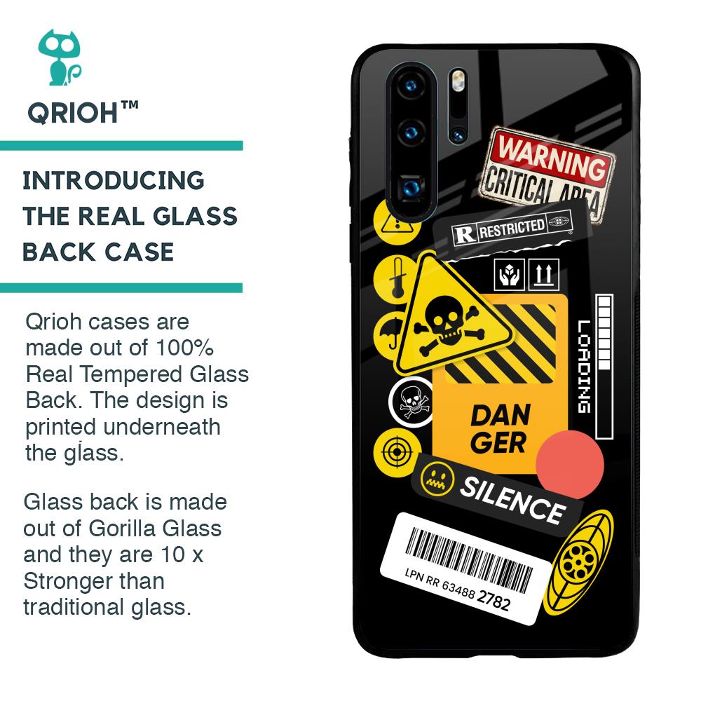 Danger Signs Glass Case for Huawei P30 Pro
