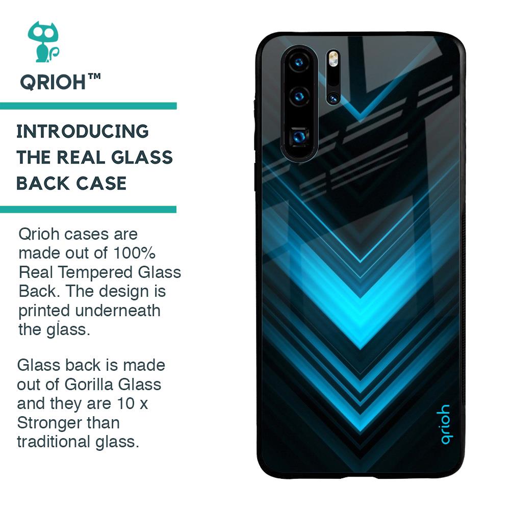 Vertical Blue Arrow Glass Case For Huawei P30 Pro