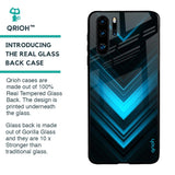 Vertical Blue Arrow Glass Case For Huawei P30 Pro