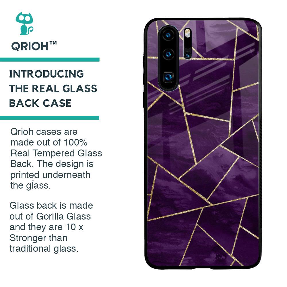 Geometric Purple Glass Case For Huawei P30 Pro