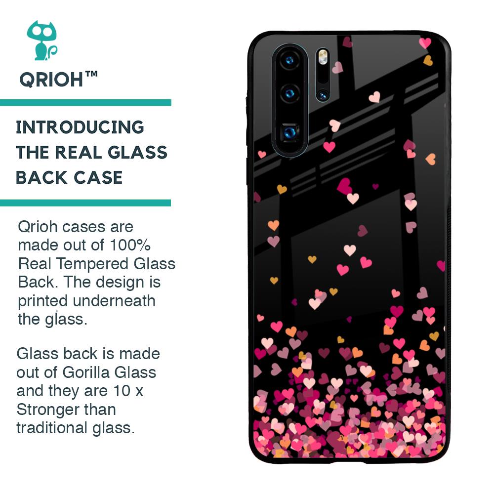 Heart Rain Fall Glass Case For Huawei P30 Pro