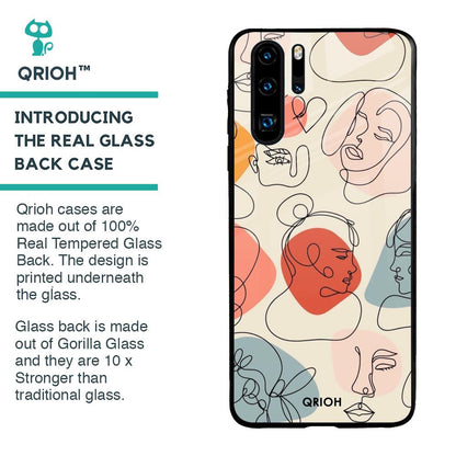Abstract Faces Glass Case for Huawei P30 Pro