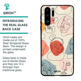 Abstract Faces Glass Case for Huawei P30 Pro