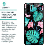 Tropical Leaves & Pink Flowers Glass case for Huawei P30 Pro