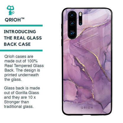 Purple Gold Marble Glass Case for Huawei P30 Pro