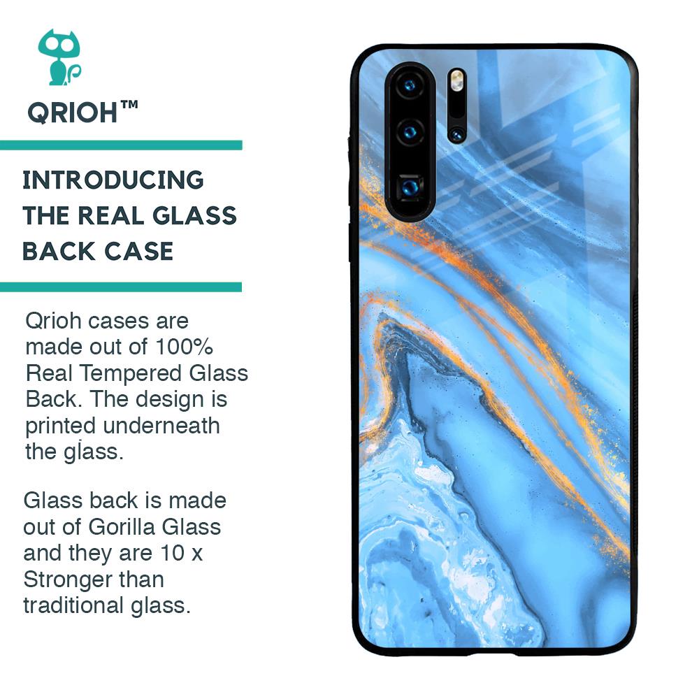 Vibrant Blue Marble Glass Case for Huawei P30 Pro
