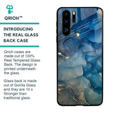 Blue Cool Marble Glass Case for Huawei P30 Pro