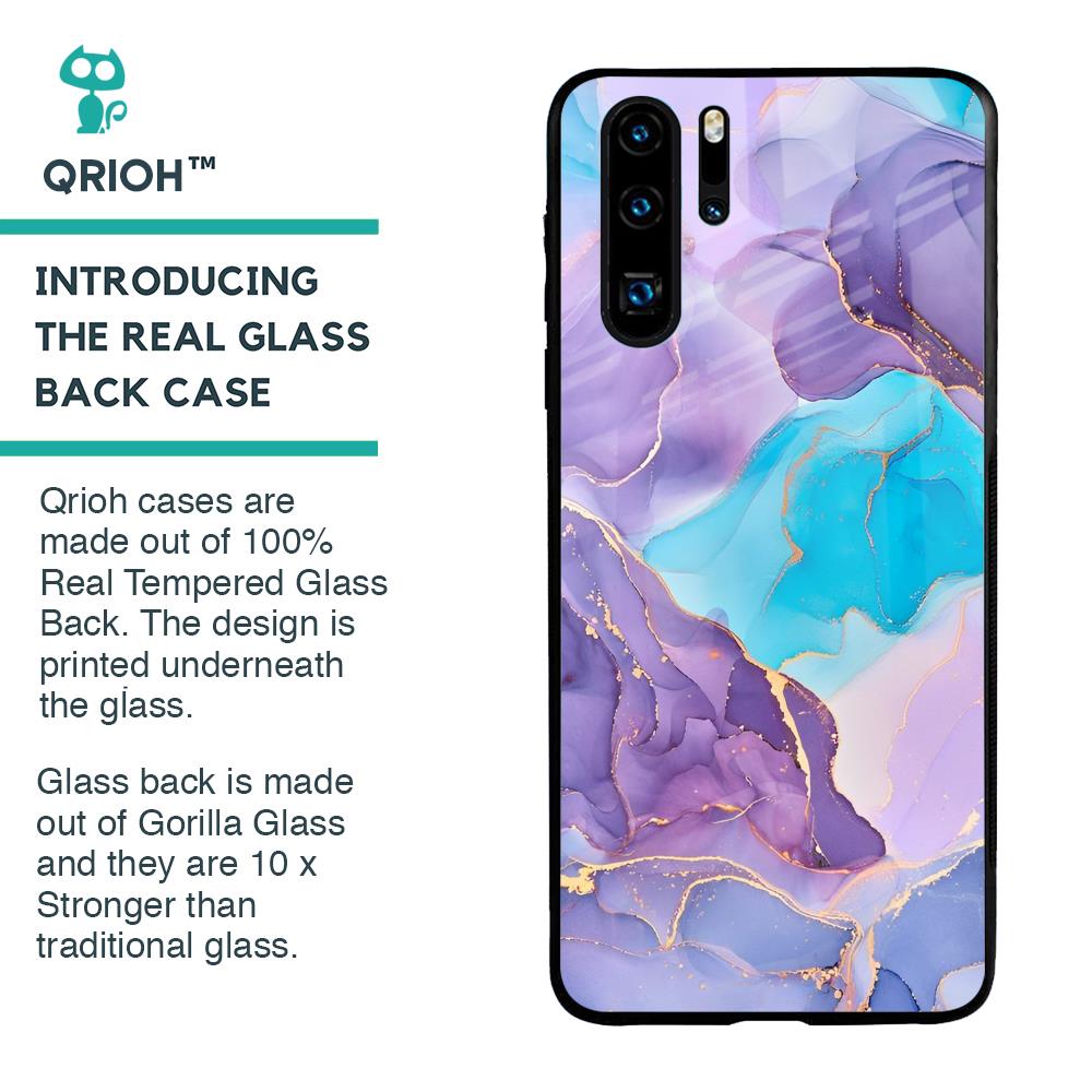 Alcohol ink Marble Glass Case for Huawei P30 Pro