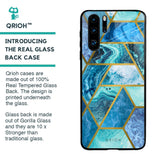 Turquoise Geometrical Marble Glass Case for Huawei P30 Pro
