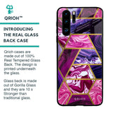Electroplated Geometric Marble Glass Case for Huawei P30 Pro