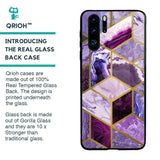 Purple Rhombus Marble Glass Case for Huawei P30 Pro