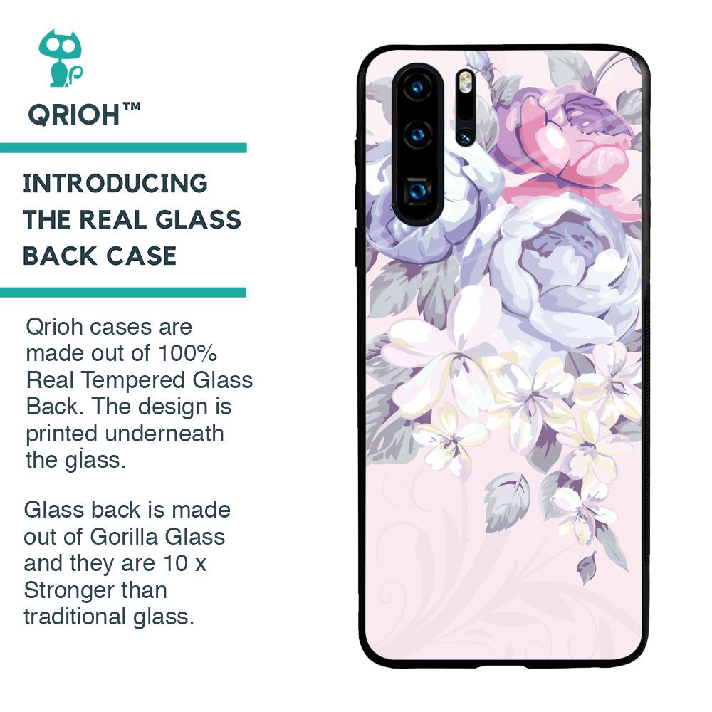 Elegant Floral Glass case for Huawei P30 Pro
