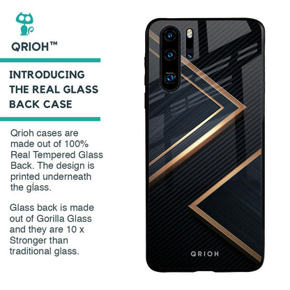 Sleek Golden & Navy Glass Case for Huawei P30 Pro