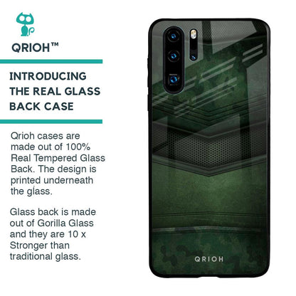 Green Leather Glass Case for Huawei P30 Pro