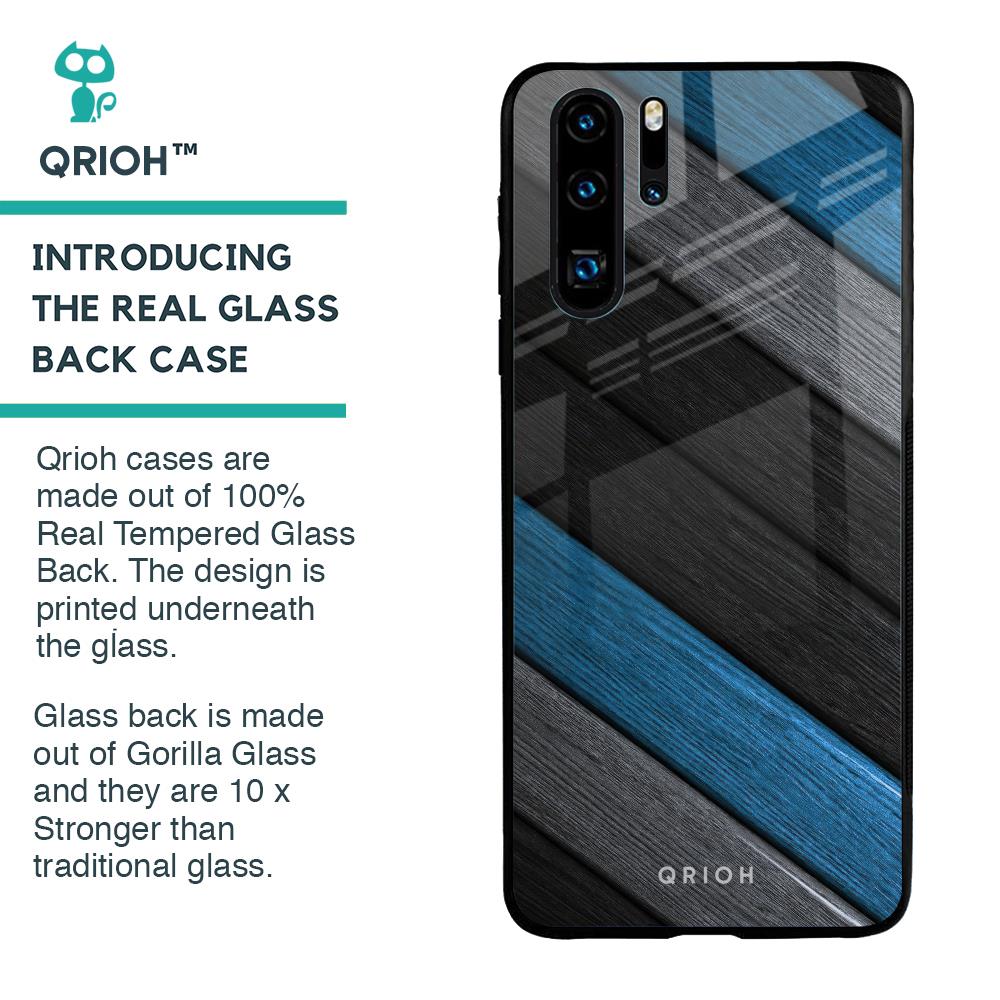 Multicolor Wooden Effect Glass Case for Huawei P30 Pro