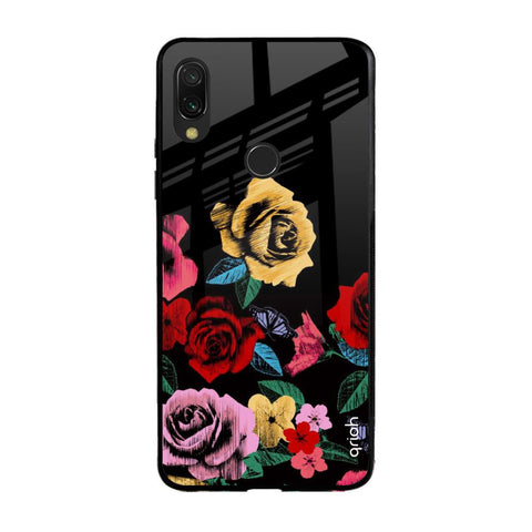 Floral Decorative Xiaomi Redmi Note 7 Pro Glass Back Cover Online