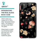 Black Spring Floral Glass Case for Xiaomi Redmi Note 7 Pro