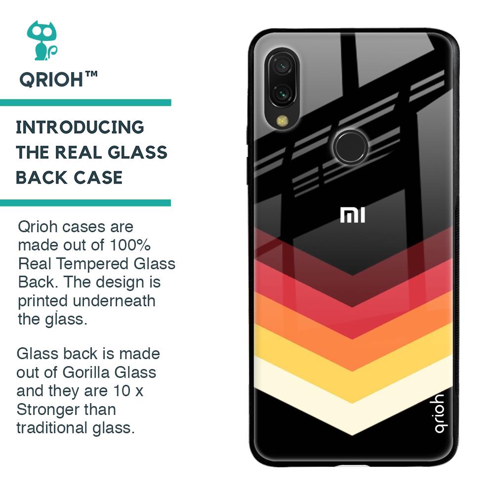 Abstract Arrow Pattern Glass Case For Xiaomi Redmi Note 7 Pro