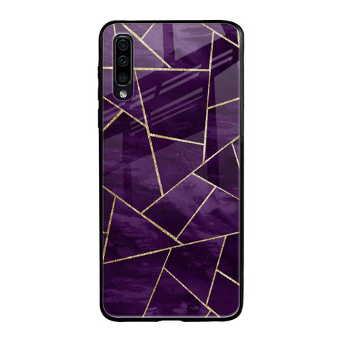 Geometric Purple Samsung Galaxy A70 Glass Back Cover Online