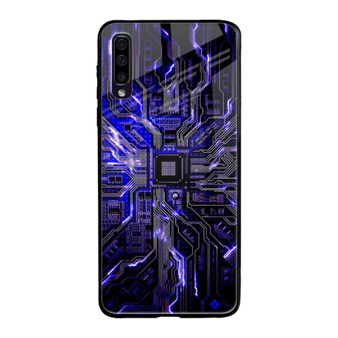 Techno Color Pattern Samsung Galaxy A70 Glass Back Cover Online