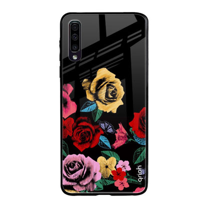 Floral Decorative Samsung Galaxy A70 Glass Back Cover Online