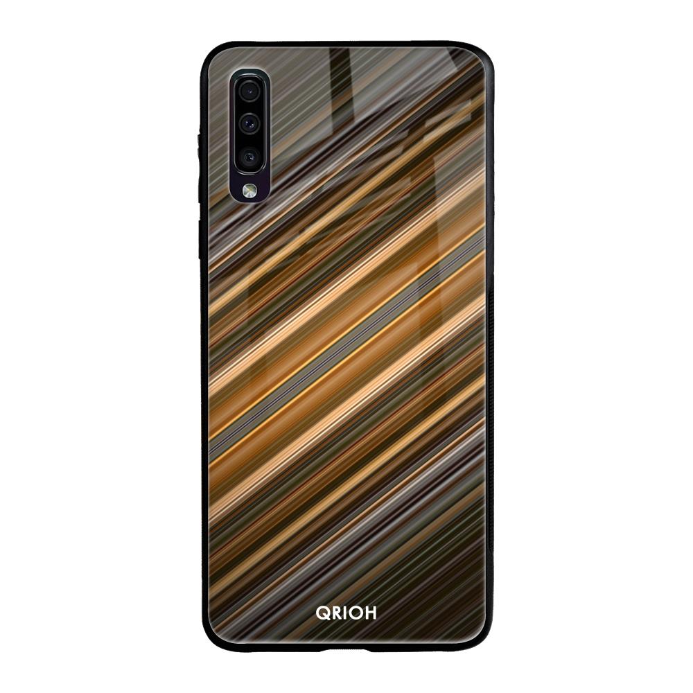 Diagonal Slash Pattern Samsung Galaxy A70 Glass Back Cover Online