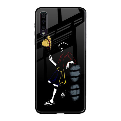 Luffy Line Art Samsung Galaxy A70 Glass Back Cover Online