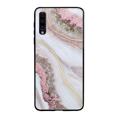 Pink & Gold Gllitter Marble Samsung Galaxy A70 Glass Back Cover Online