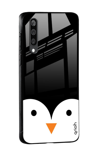 Cute Penguin Glass Case for Samsung Galaxy A70