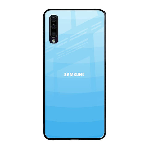 Wavy Blue Pattern Samsung Galaxy A70 Glass Back Cover Online