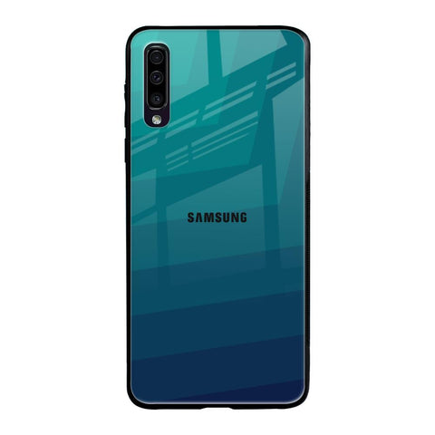 Green Triangle Pattern Samsung Galaxy A70 Glass Back Cover Online