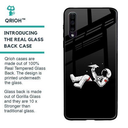 Space Traveller Glass Case for Samsung Galaxy A70