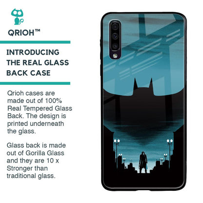 Cyan Bat Glass Case for Samsung Galaxy A70