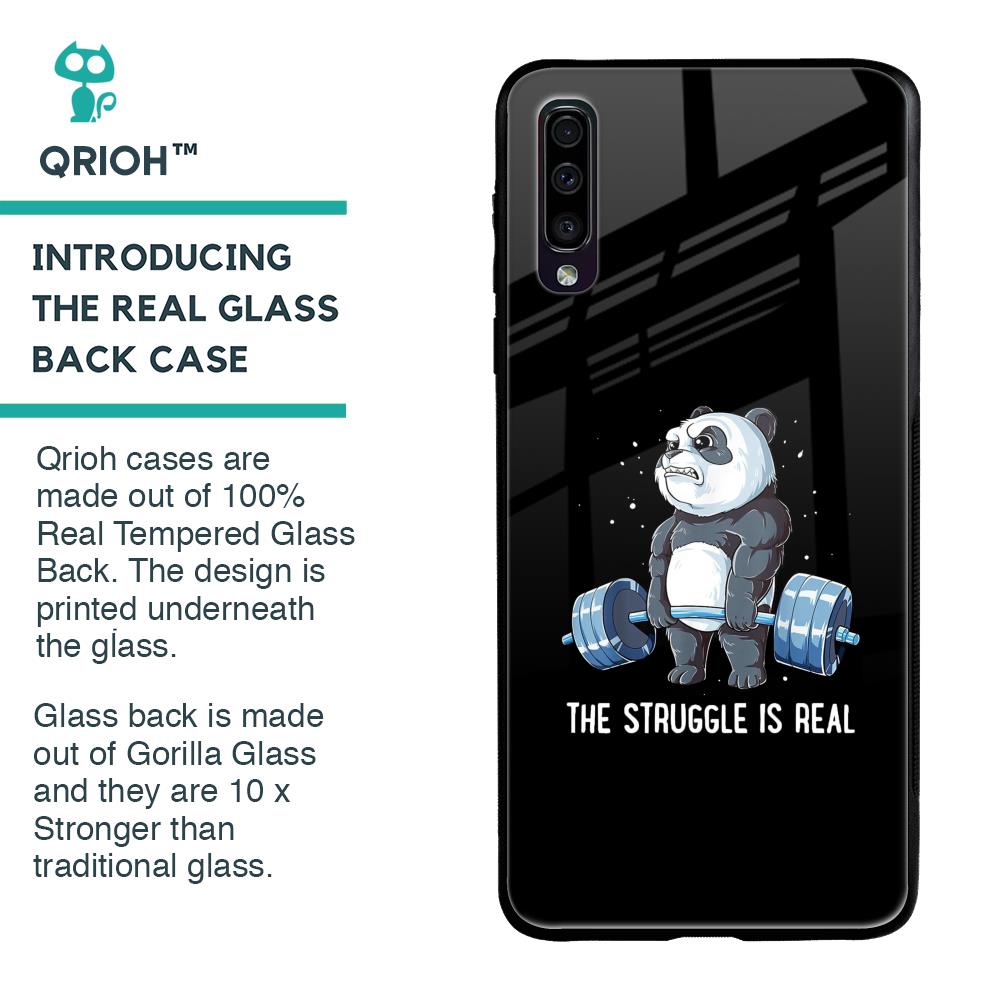 Real Struggle Glass Case for Samsung Galaxy A70