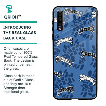 Blue Cheetah Glass Case for Samsung Galaxy A70