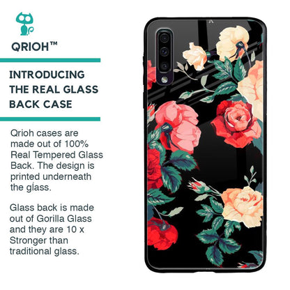 Floral Bunch Glass Case For Samsung Galaxy A70