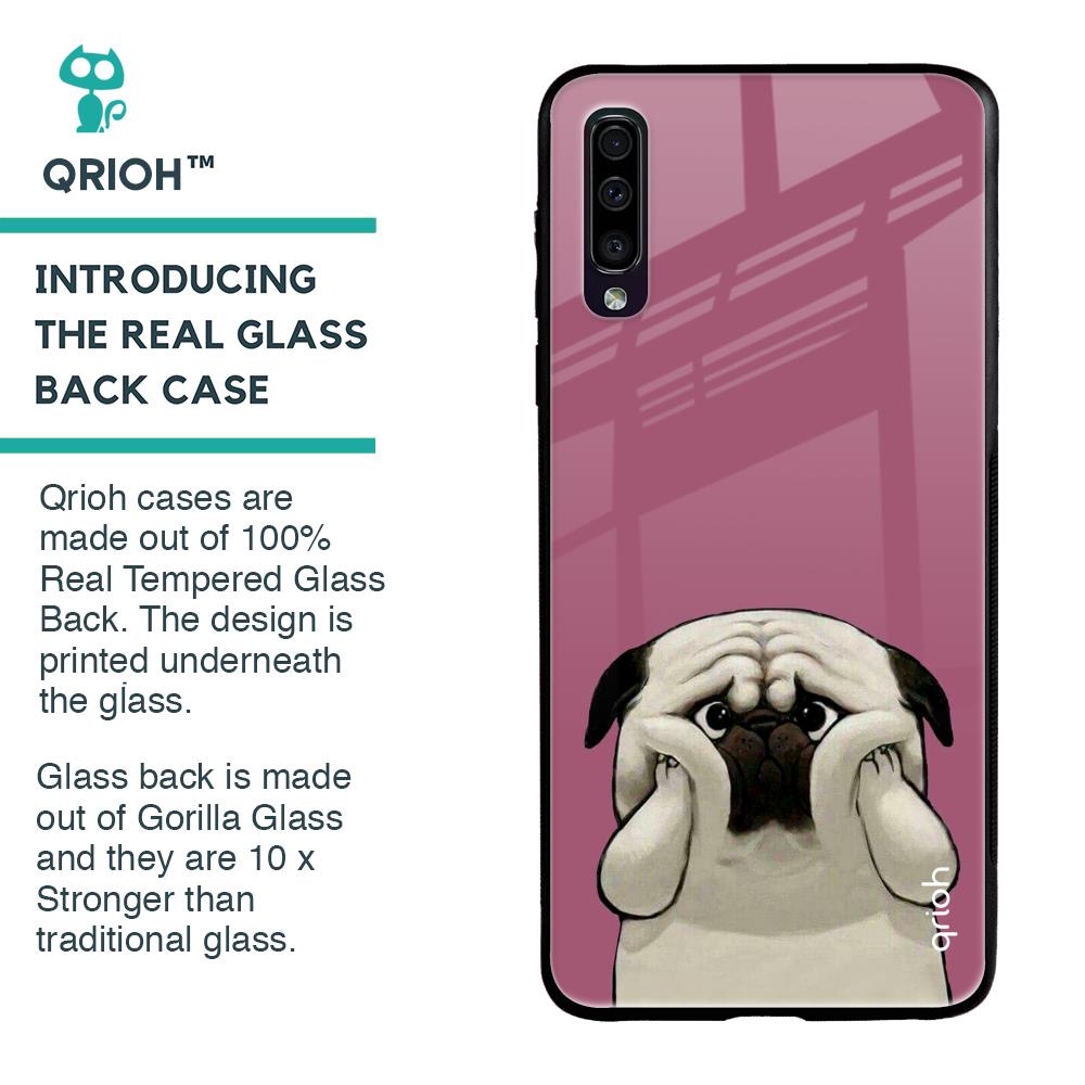 Funny Pug Face Glass Case For Samsung Galaxy A70