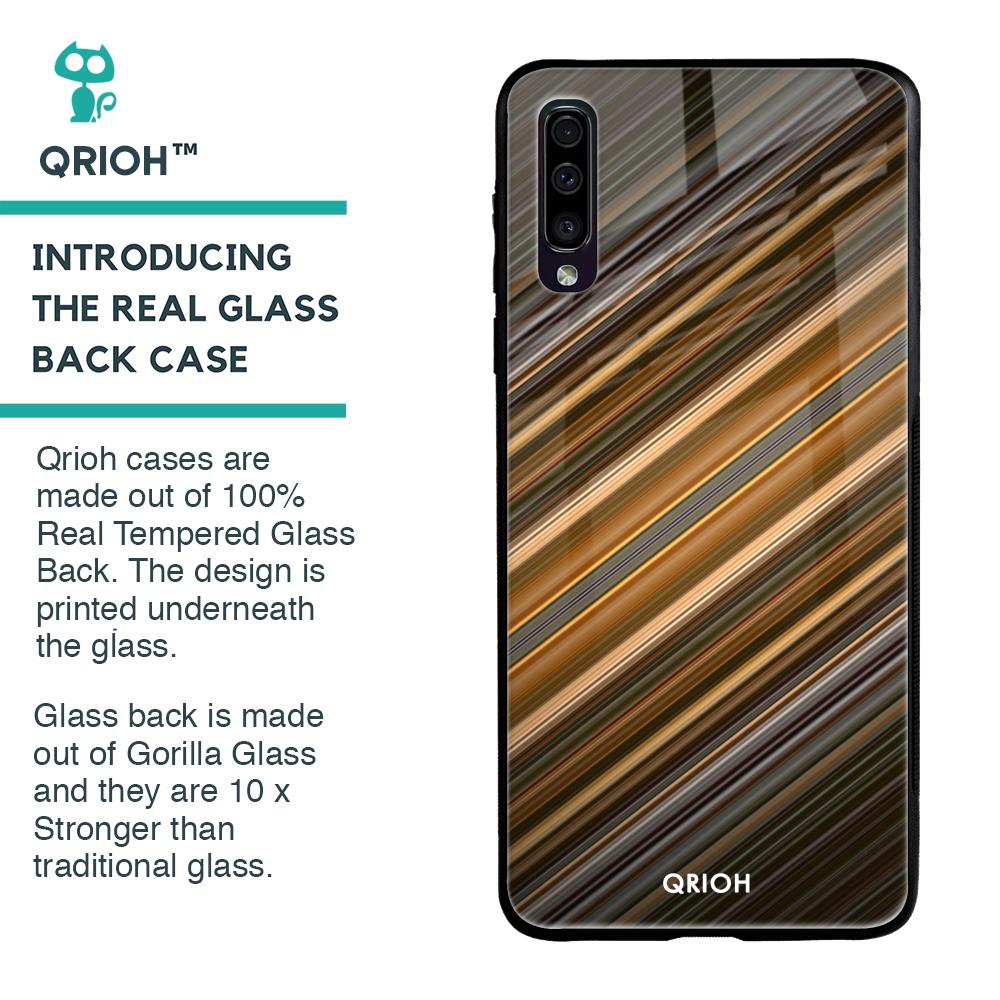 Diagonal Slash Pattern Glass Case for Samsung Galaxy A70