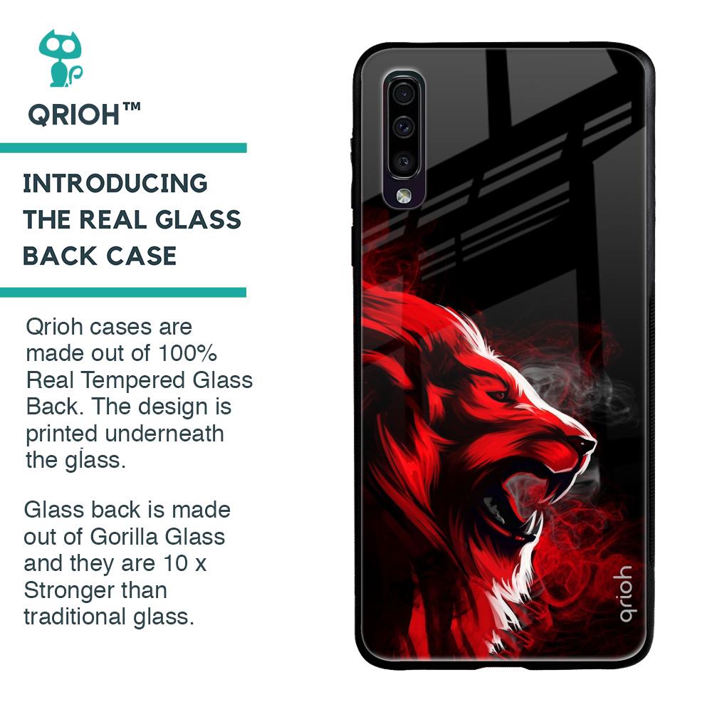 Red Angry Lion Glass Case for Samsung Galaxy A70