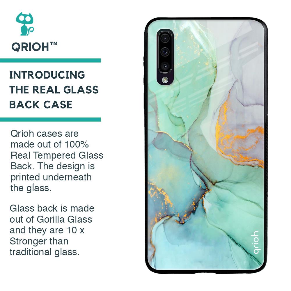 Green Marble Glass case for Samsung Galaxy A70