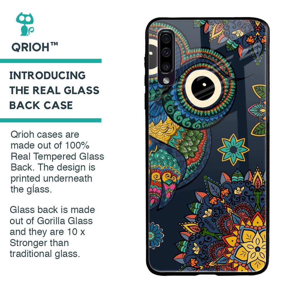 Owl Art Glass Case for Samsung Galaxy A70