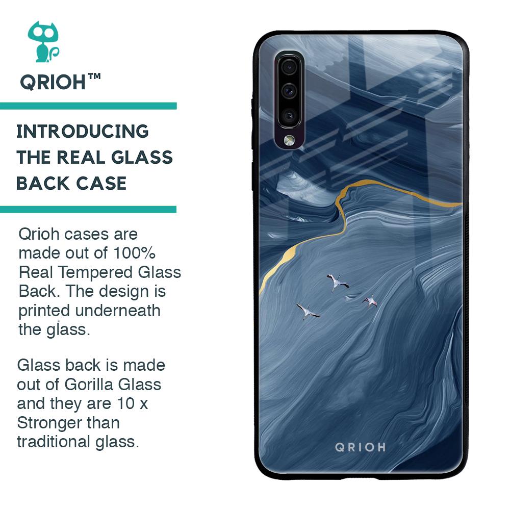 Deep Ocean Marble Glass Case for Samsung Galaxy A70
