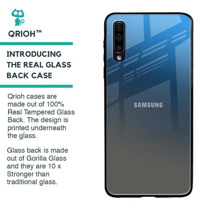 Blue Grey Ombre Glass Case for Samsung Galaxy A70