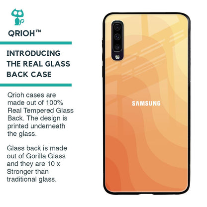 Orange Curve Pattern Glass Case for Samsung Galaxy A70