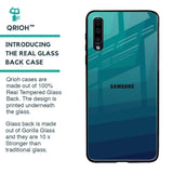 Green Triangle Pattern Glass Case for Samsung Galaxy A70