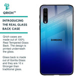 Blue Rhombus Pattern Glass Case for Samsung Galaxy A70