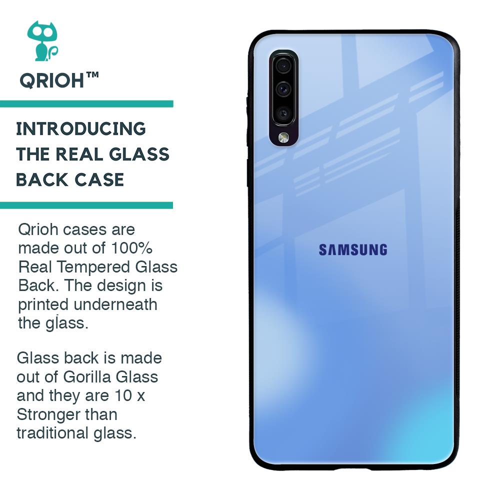 Vibrant Blue Texture Glass Case for Samsung Galaxy A70